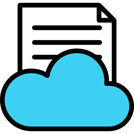 Cloud computing file archive networking icon