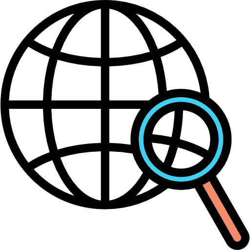 Search multimedia magnifying glass global icon