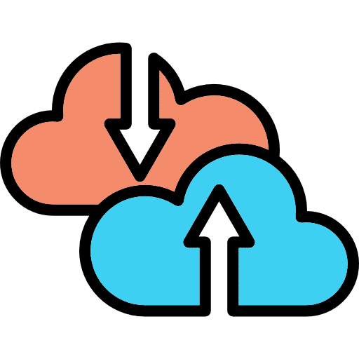 Computing cloud cloud data upload download icon