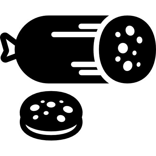 Salami pork sausages butcher icon