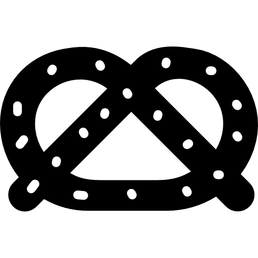 Pretzel powdered sugar sweet pretzel icon