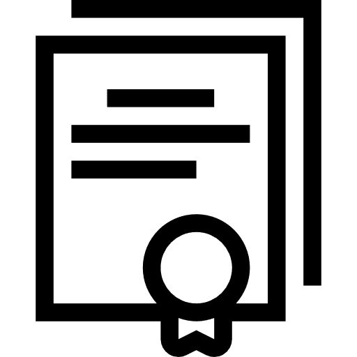 Contract diploma certificate interface icon