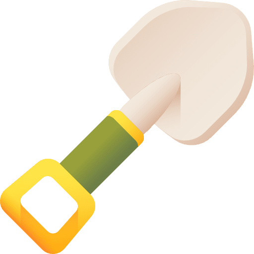 Shovel digging construction and tools travel icon
