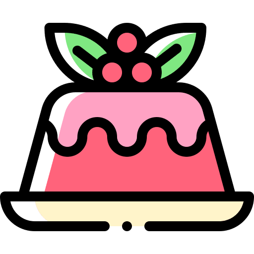 Pudding food and restaurant molded pudding icon