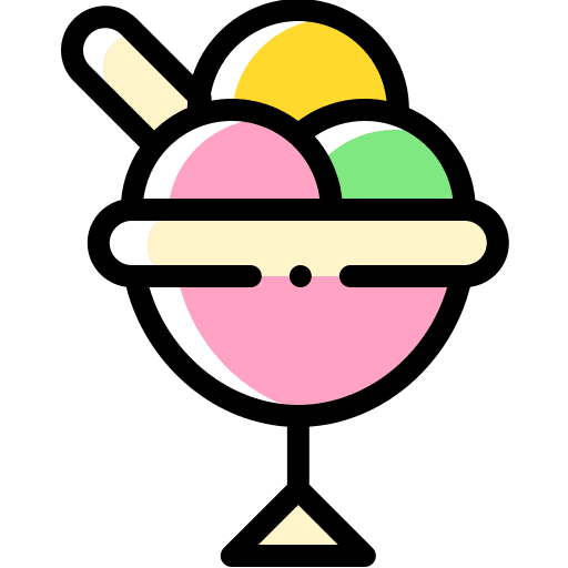 Sorbet fresh dessert food and restaurant icon