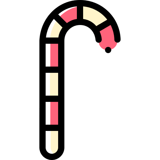 Candy cane decoration fair candy icon