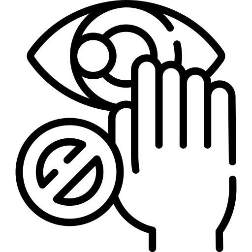 Do not touch eyes healthcare and medical eye icon