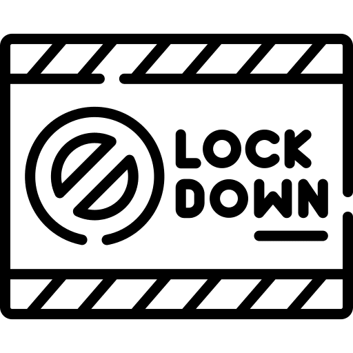 Lockdown healthcare and medical prohibition lockdown icon