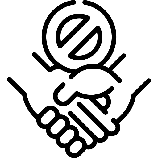 Do not touch healthcare and medical handshake shake hands icon