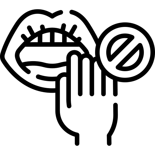 Do not touch lips mouth healthcare and medical icon