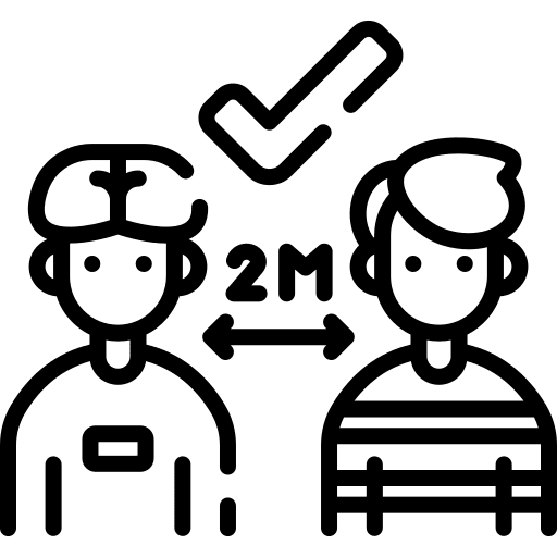 Physical keep distance physical safe icon