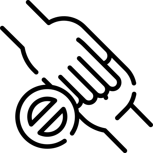 Do not touch healthcare and medical hands and gestures handshake icon