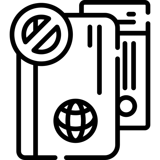 No travelling no flight aeroplane sign icon