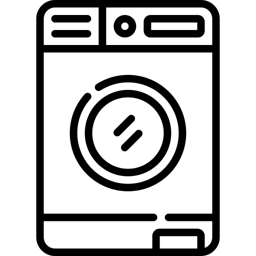 Washing machine furniture and household laundry housekeeping icon Washing machine furniture and household laundry housekeeping icon