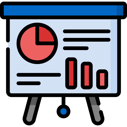 Presentation graphic business statistics icon