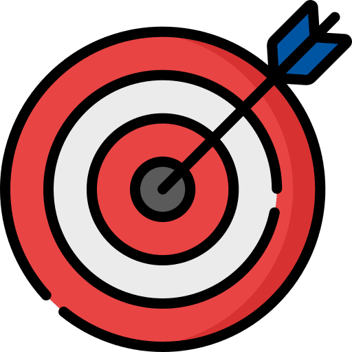 Target accomplishment network arrow icon