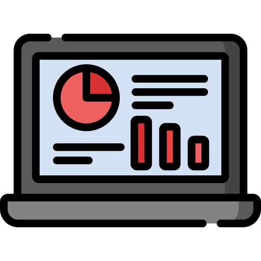 Laptop chart line graph presentation icon Laptop chart line graph presentation icon