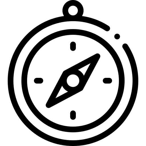 Compass direction cardinal points search icon