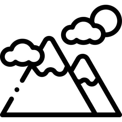 Mountain cloud sun scenery icon