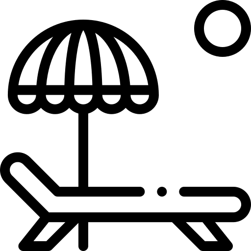 Holidays beach vacations sunbed icon