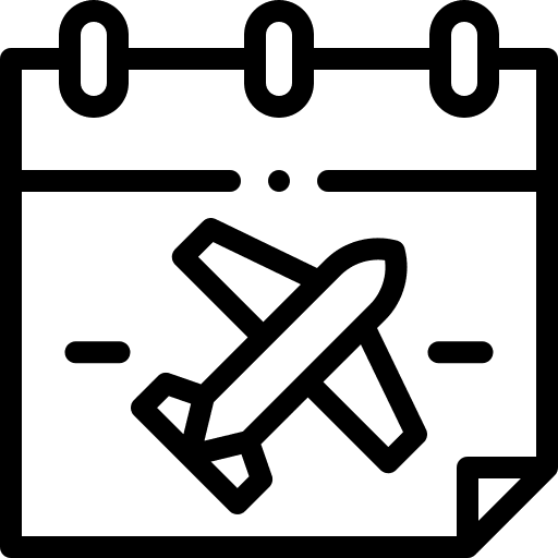 Calendar trip schedule flight icon
