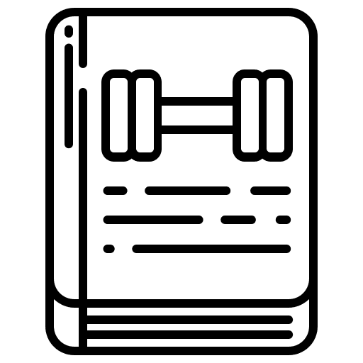 Book dumbbell sport book icon Book dumbbell sport book icon