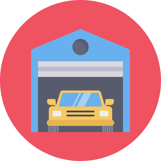 Garage showroom workshop transportation icon