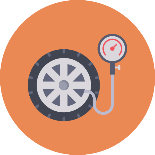 Air pump inflate transportation wheel icon