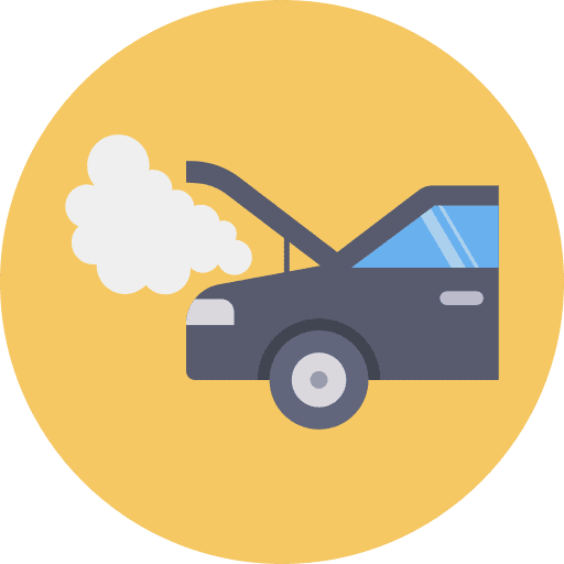 Broken car broken car smoke damage icon
