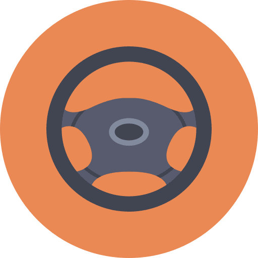 Steering wheel transport car parts transportation icon