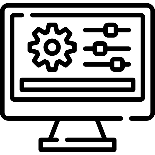 Setup computer settings computer it systems icon