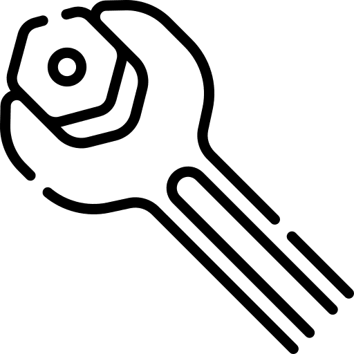 Wrench tool hexagonal nut icon