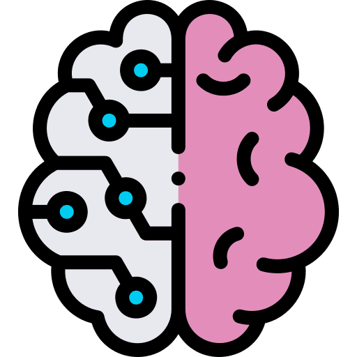 Brain ai electronics futuristic icon