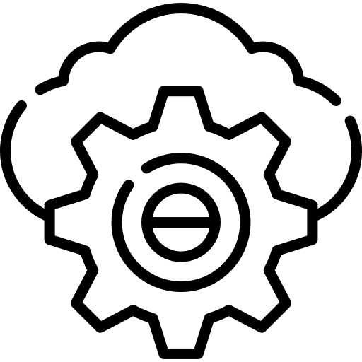 Cloud computing management cloud storage seo and web icon