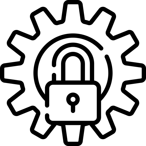 Gear locked padlock privacy icon