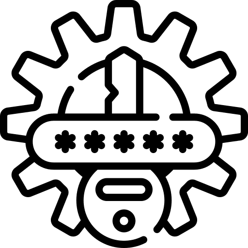 Password management gear protection icon
