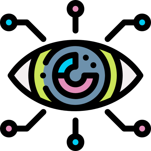 Eye electronics scanner futuristic icon