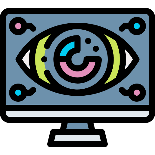 Monitor futuristic electronics eye icon
