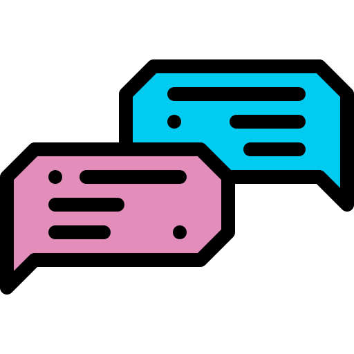 Chat multimedia communication topics icon