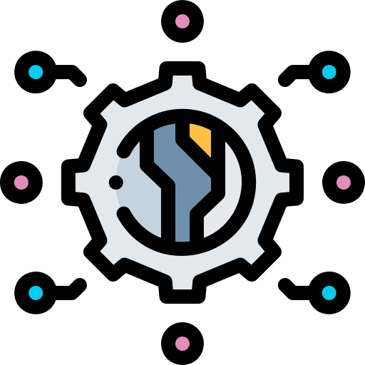 Development circuit cyberpunk electronics icon