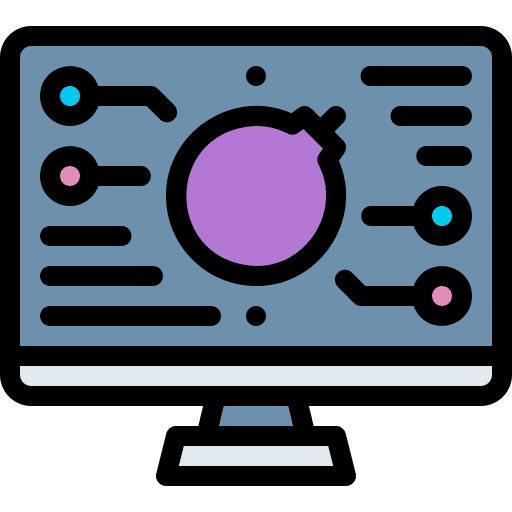 Monitor technology computer malware icon