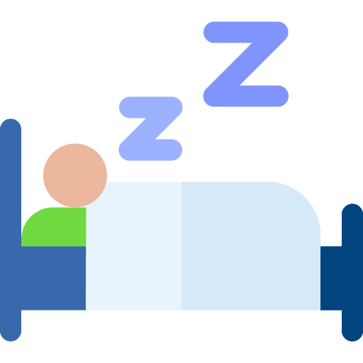 Bedtime wellness bedroom bed icon