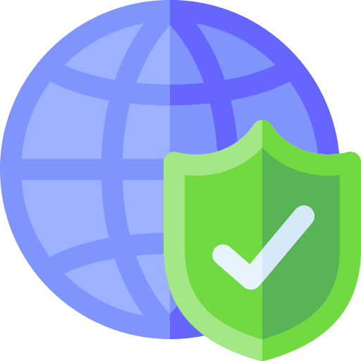Internet security protection earth grid shield icon