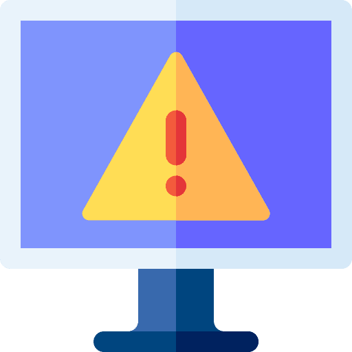 Malfunctioning alert ui computer icon