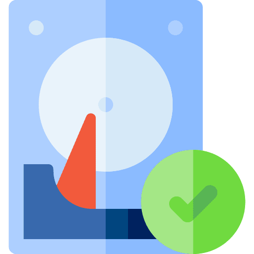 Hard disk tick electronics success icon Hard disk tick electronics success icon