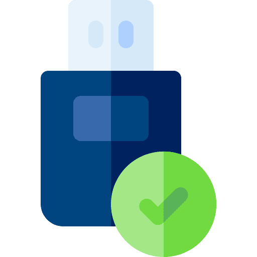 Usb pen drive electronics verification icon Usb pen drive electronics verification icon