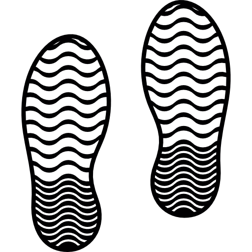 Shoe prints detective feet shoes icon