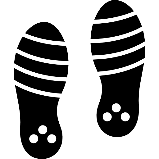 Footprints footwear prints shoe prints icon