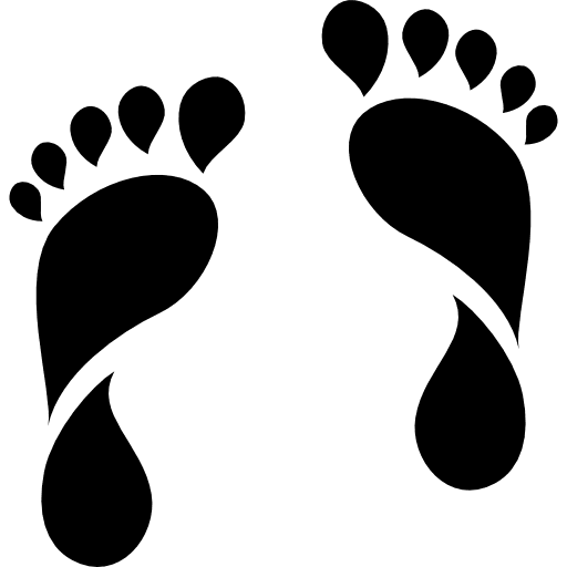 Human footprints gestures foot foot clan icon