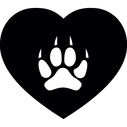 Pawprints canine loving heart icon